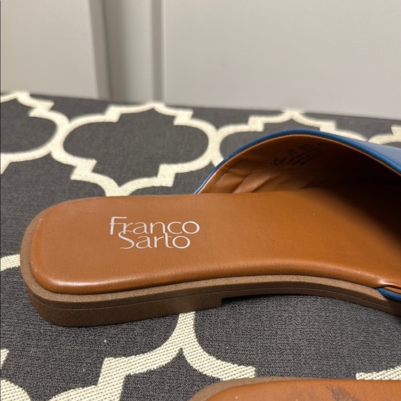 Blue and Brown Leather Open-Toe Sandals - Picture 3 of 6